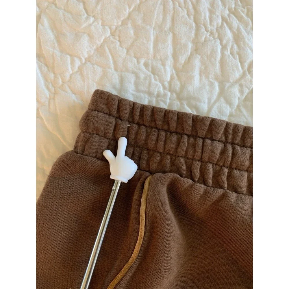 Nike Air High-Rise Fleece Shorts Women's XL Cacao Wow/Ale Brown Logo Pockets
